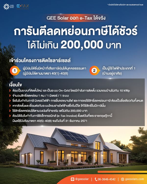  ติดตั้งโซล่าเซลล์บ้าน กับ GEE Solar ดาวน์เริ่มต้น 0% | ผ่อนสบาย สูงสุด 84 เดือน